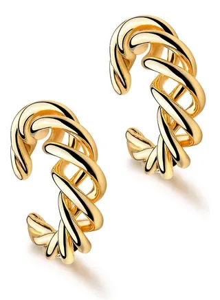 Women Ear Cuff Earring Gold Non Pierced Ear Cartilage Clip on Wrap Hoop 14K Gold Filled Tiny Boho Beach Simple Minimalist Delicate Handmade Hypoallergenic Jewelry Gift-Sold as Single/Pair 