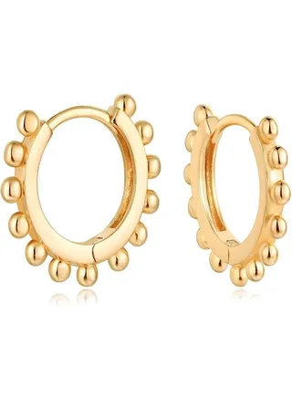 Women Huggie Earrings Gold Hoop Sleeper 14K Gold Filled Small Simple Handmade Hypoallergenic Everyday Jewelry 