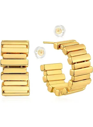 Women Huggie Earrings Gold Hoop Sleeper 14K Gold Filled Small Simple Handmade Hypoallergenic Everyday Jewelry 