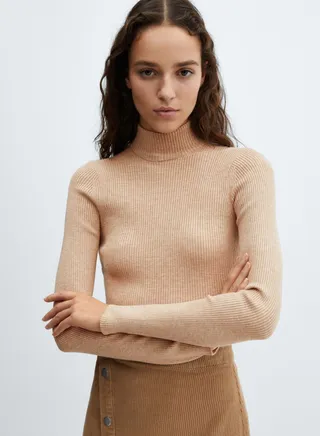 Turtleneck Ribbed Sweater 