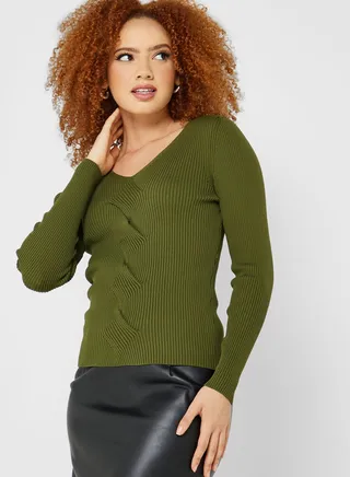 V-Neck Knitted Sweater