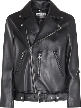 Acne Studios ZIp-Up Biker Leather Jacket