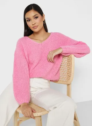 V-Neck Knitted Sweater
