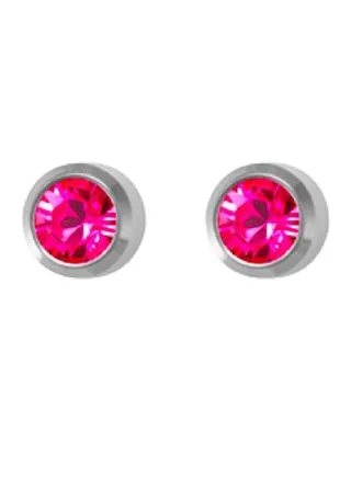 316L Stainless Steel Rose Swarovski Earrings 