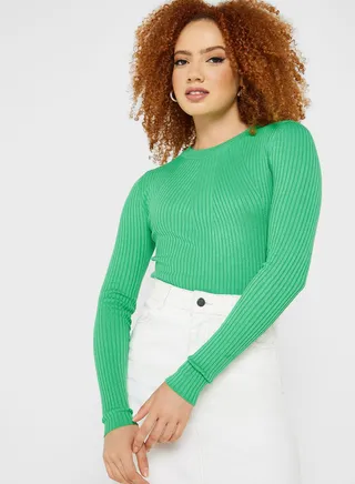 Knitted Crew Neck Sweater