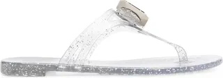 Jelly Jeweled crystal-bow flip flops