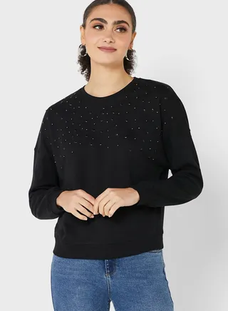 Printed Round Neck Sweater 