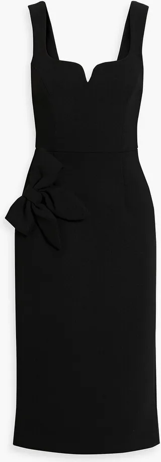 Galerie bow-embellished crepe dress