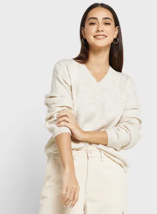 V-Neck Knitted Sweater 