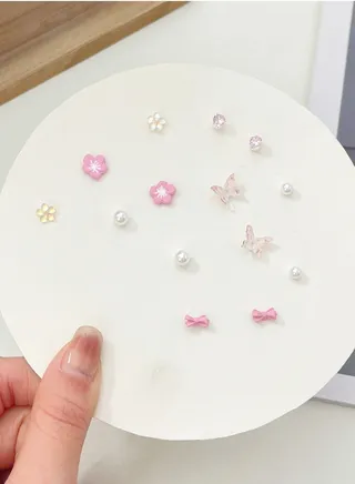 7-Pair 925 Silver Ear Nail Earring Combination Set 
