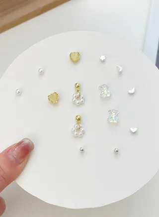 7-Pair 925 Silver Ear Nail Earring Combination Set 