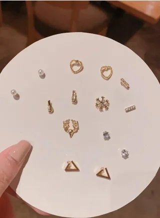7-Pair 925 Silver Ear Nail Earring Combination Set 