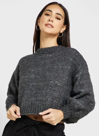 Balloon Sleeve Knitted Sweater 
