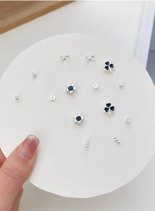 7-Pair 925 Silver Ear Nail Earring Combination Set 