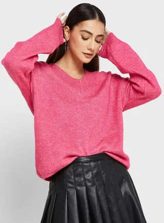 V-Neck Knitted Sweater
