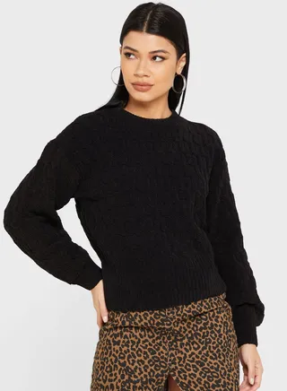 Round Neck Knitted Sweater