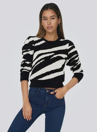 Crew Neck Printed Sweater