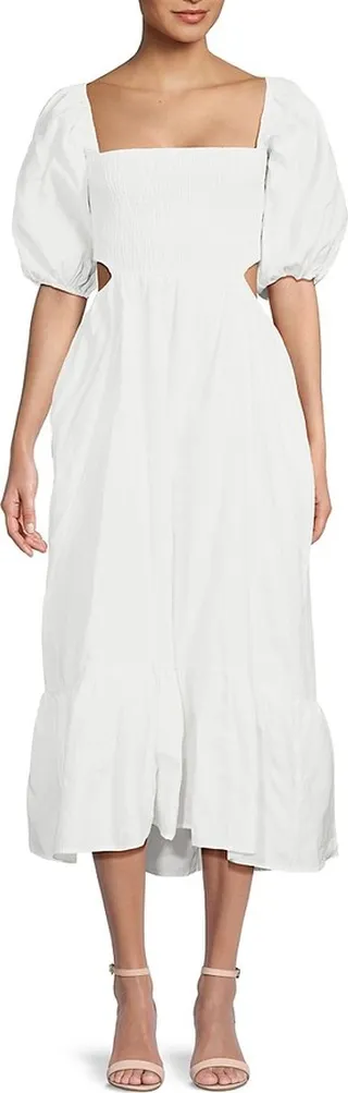 Leighton Smocked Cutout Midi Dress