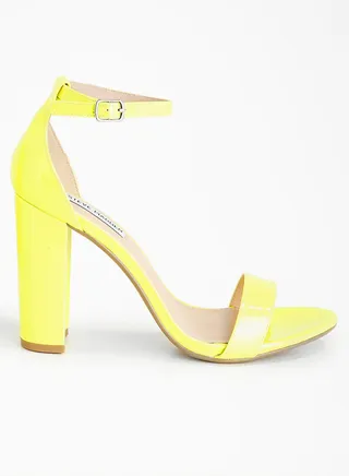 Carrson Peep Toe Pumps Ylw Pat 