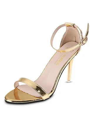 Ankle Strap High Heel Sandal Gold 