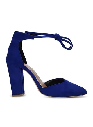 High Heel Ankle Strap Sandal Blue 