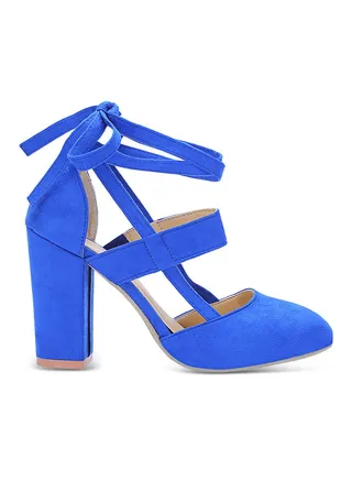 Lace-Up Heel Sandal Blue 