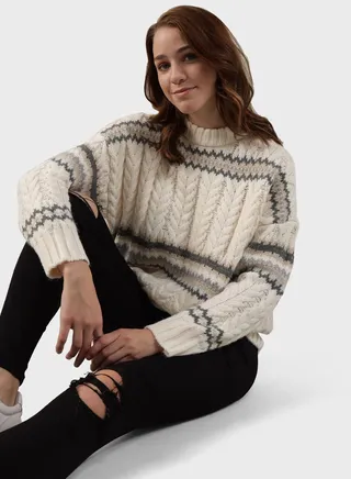 Crew Neck Knitted Sweater 