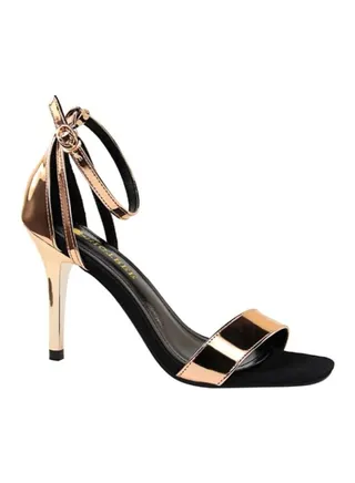 Open Toe High Heel Dress Sandal Gold 