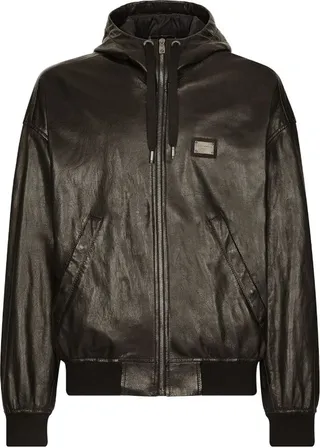 Dolce & Gabbana Leather Hooded Jacket