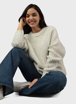 Crew Neck Knitted Sweater 