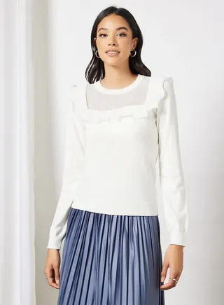 Ruffle Detail Sweater