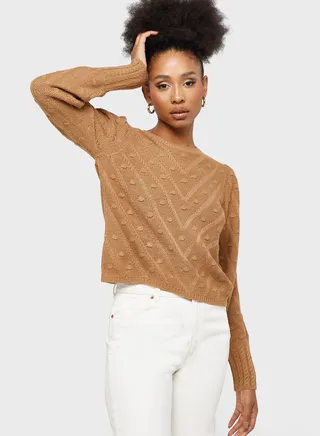 Round Neck Knitted Sweater