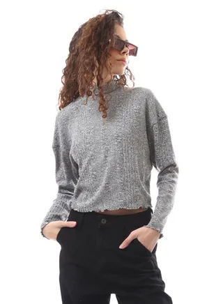Heather Grey High Neck Tee 