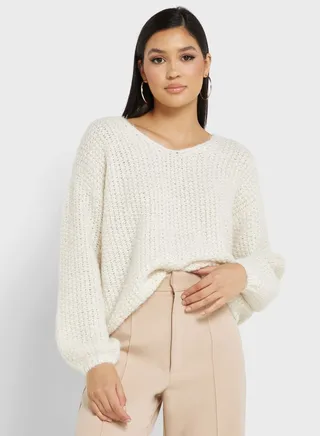 V-Neck Knitted Sweater 