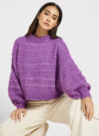 Balloon Sleeve Knitted Sweater 