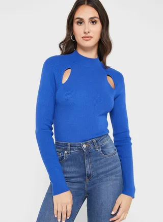 High Neck Knitted Sweater 