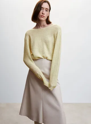 Boat Neck Knitted Sweater 