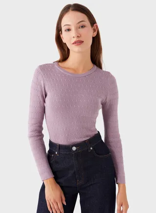 Round Neck Knitted Sweater 