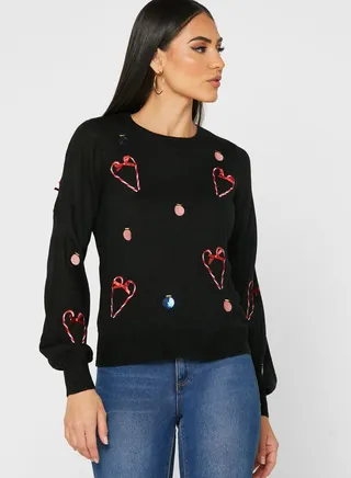 Graphic Knitted Sweater 