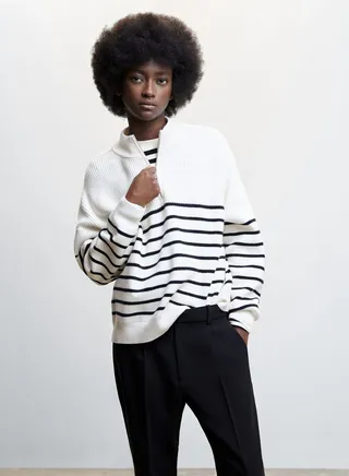Zip Detail Knitted Sweater 