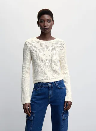 Openwork Knitted Sweater 