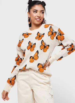 Butterfly Intarsia Sweater