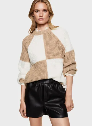 Color Block Knitted Sweater 
