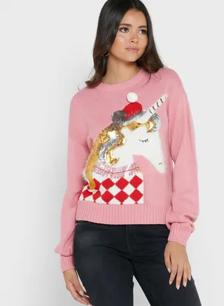 Graphic Knitted Sweater 