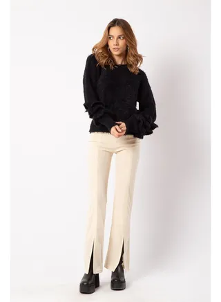 Women Sweater with Ruffles 