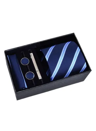 5 Pcs Men's Tie Square Scarf Cufflinks Tie Clip Business Men's Trendy Suit 