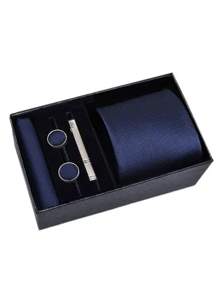 5 Pcs Men's Tie Square Scarf Cufflinks Tie Clip Business Men's Trendy Suit 