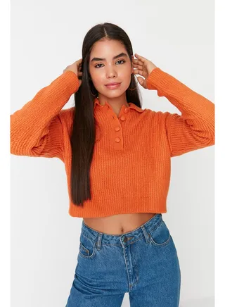 Sweater - Orange - Regular fit 