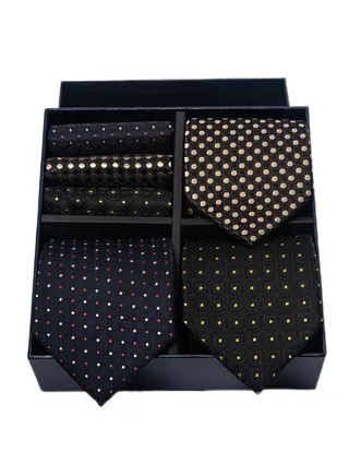 6pcs men's gift box set 3 ties 3 chest scarves fashion business tie square scarf set 