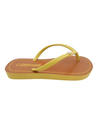 Adama Printed Slip On Slipper Yellow/Brown 
